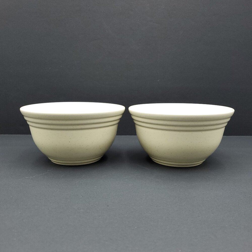 Pfaltzgraff Cappuccino Soup Cereal Bowls Ribbed Beige Cream Stoneware Bowls